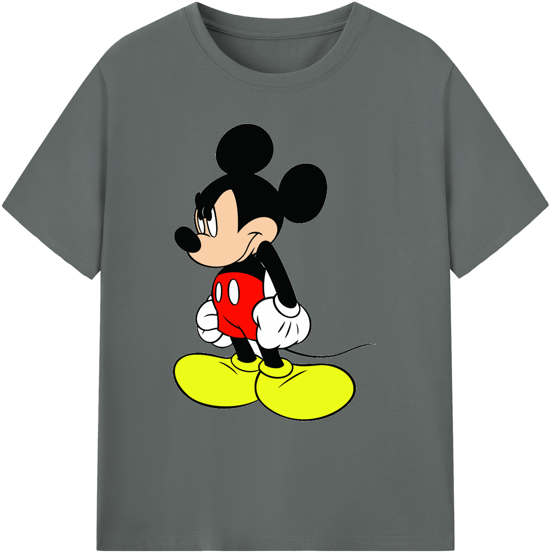 ミッキーマウス Mickey Mouse 綿100％ メンズ半袖Tシャツ｜肌触りやわらか＆通気性